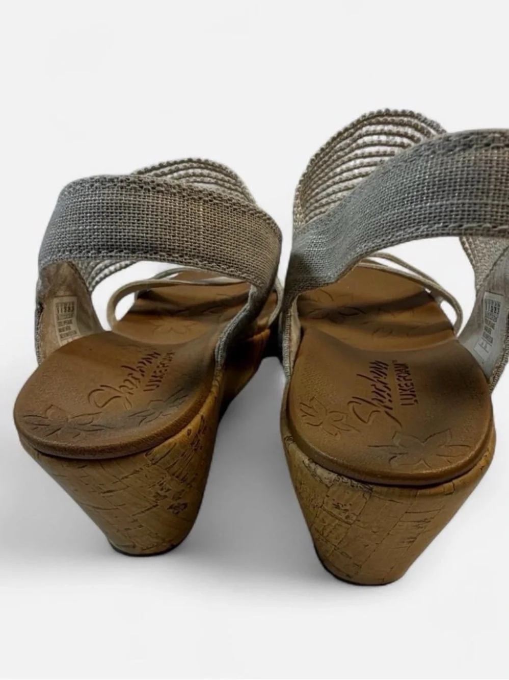 Skechers Women's Silver Elastic Strap Sandals